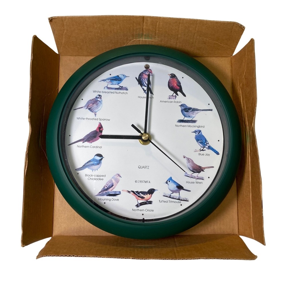 Bird Song Wall Clock Nature Sounds Quartz 1997 Tested Works Gift Idea